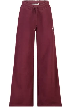 Joggingbroek Cassia Jr wide leg joggingbroek met bordeaux piping