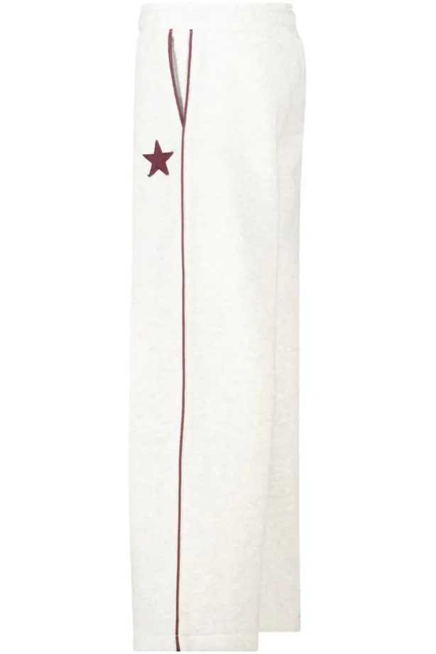 Joggingbroek Cassia Jr wide leg joggingbroek met bordeaux piping