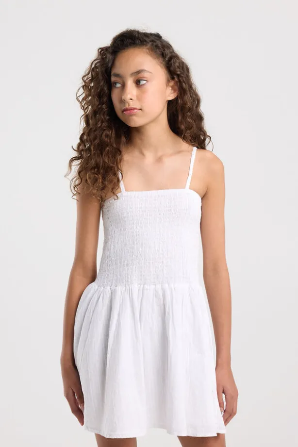 Jurk Dorian Jr lichte linnen jurk met smock top