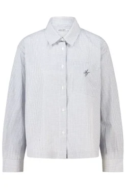 Longsleeve blouse met ruitpatroon Beverly longsleeve blouse met ruitpatroon en borstzak