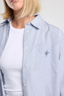 Longsleeve blouse met ruitpatroon Beverly longsleeve blouse met ruitpatroon en borstzak