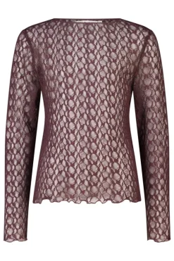 Longsleeve Lillo Jr kanten top met lange mouwen en lettuce hem
