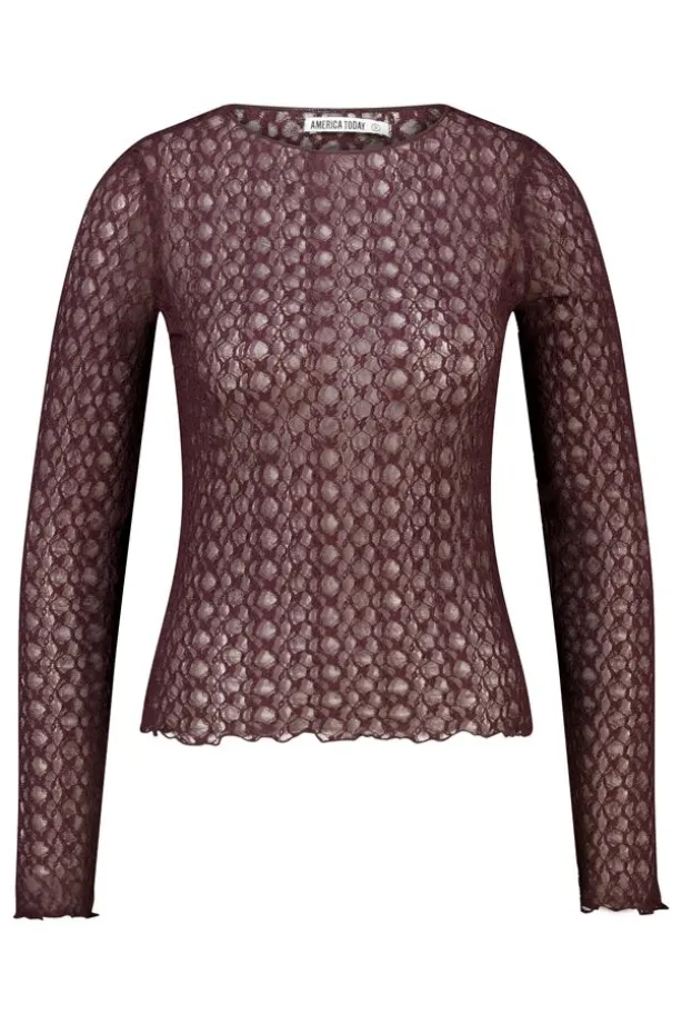 Longsleeve Lillo kanten longsleeve met lettuce hem