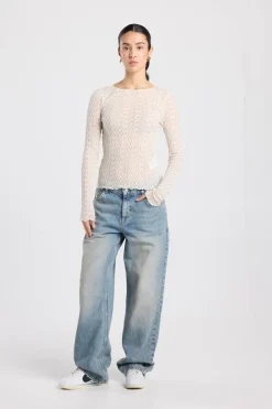 Longsleeve Lillo kanten longsleeve met lettuce hem
