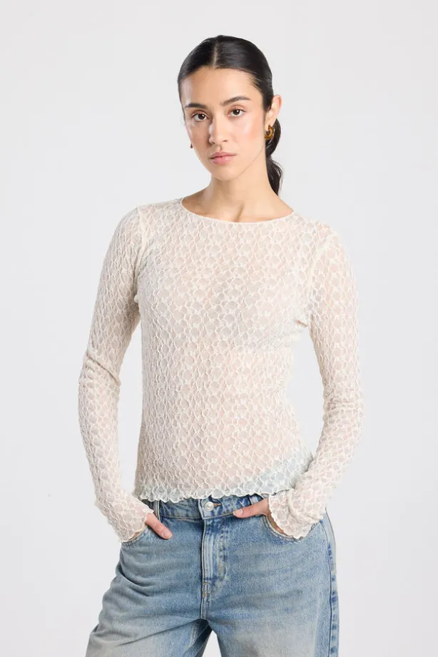 Longsleeve Lillo kanten longsleeve met lettuce hem