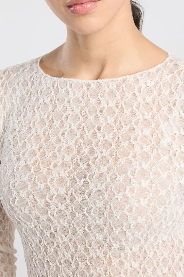 Longsleeve Lillo kanten longsleeve met lettuce hem