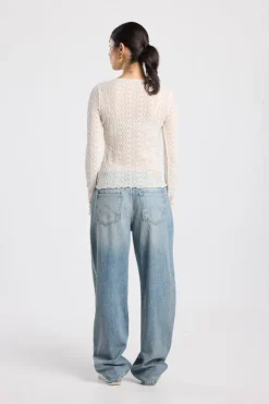 Longsleeve Lillo kanten longsleeve met lettuce hem