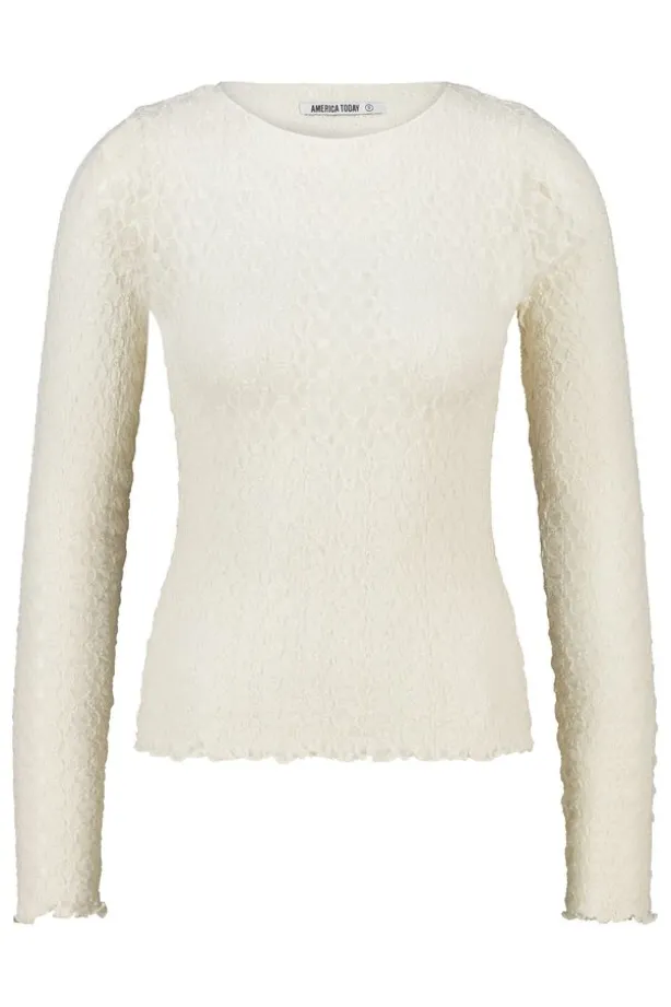 Longsleeve Lillo kanten longsleeve met lettuce hem
