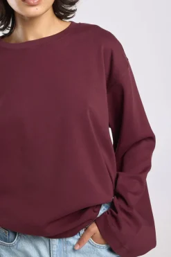 Longsleeve Lilly dames longsleeve met ronde hals en wijde mouwen