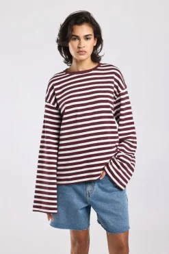 Longsleeve Lilly Dames longsleeve met ronde hals en wijde mouwen