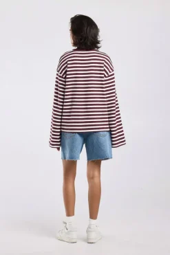 Longsleeve Lilly Dames longsleeve met ronde hals en wijde mouwen