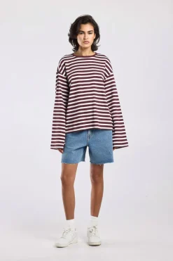 Longsleeve Lilly Dames longsleeve met ronde hals en wijde mouwen
