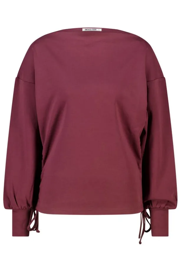 Longsleeve Linda loose fit long sleeve met rimpeldetails