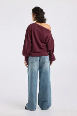Longsleeve Linda loose fit long sleeve met rimpeldetails