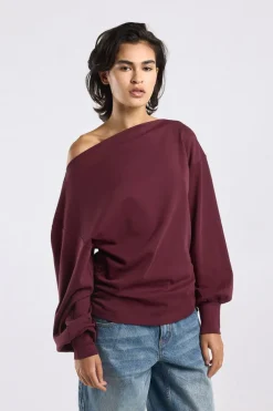 Longsleeve Linda loose fit long sleeve met rimpeldetails