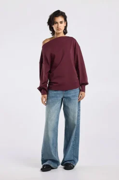 Longsleeve Linda loose fit long sleeve met rimpeldetails