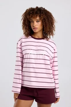 Longsleeve Liv gestreepte longsleeve met wijde mouwen en frontprint