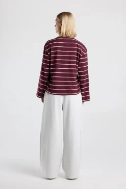 Longsleeve Liv gestreepte longsleeve met wijde mouwen en frontprint