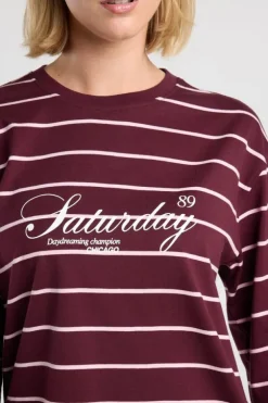Longsleeve Liv gestreepte longsleeve met wijde mouwen en frontprint