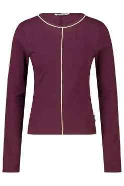 Longsleeve Lois fitted longsleeve met piping