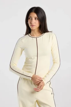 Longsleeve Lois fitted longsleeve met piping