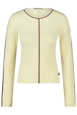 Longsleeve Lois fitted longsleeve met piping