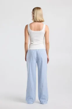 Loungepants Mya geweven loungepants met lange lengte