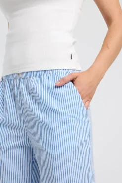 Loungepants Mya geweven loungepants met lange lengte