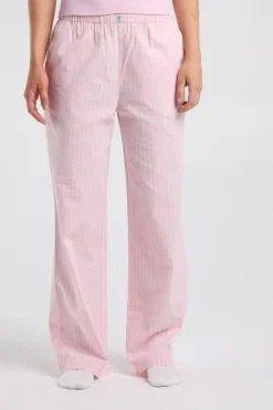 Loungepants Mya geweven loungepants met lange lengte