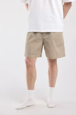 Lounge short Lex gestreepte lounge short met elastische tailleband en trekkoord