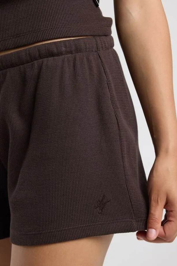 Lounge short May lounge short van waffle fabric met elastische waistband