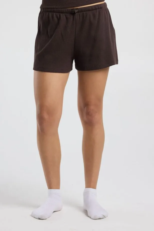 Lounge short May lounge short van waffle fabric met elastische waistband