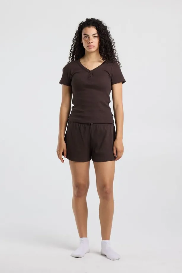 Lounge short May lounge short van waffle fabric met elastische waistband