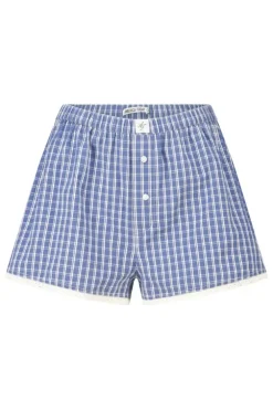 Lounge short Mika lounge short met ruitpatroon en elastische tailleband