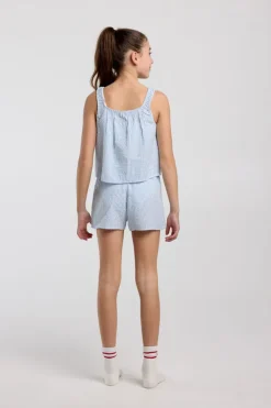 Lounge short Mimi Jr gestreepte lounge short voor meisjes