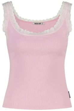 Loungetop Moos loungetop met slim fit en lace detail