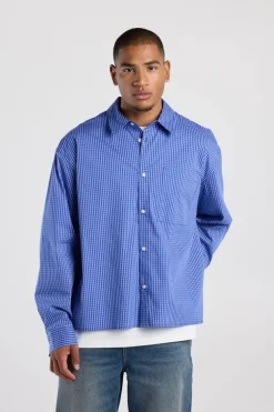 Overhemd Hugo oversized overhemd met ruitdessin