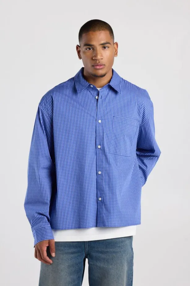Overhemd Hugo oversized overhemd met ruitdessin