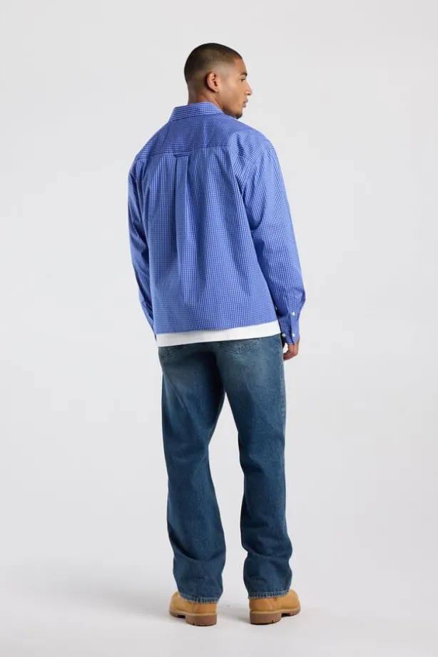 Overhemd Hugo oversized overhemd met ruitdessin