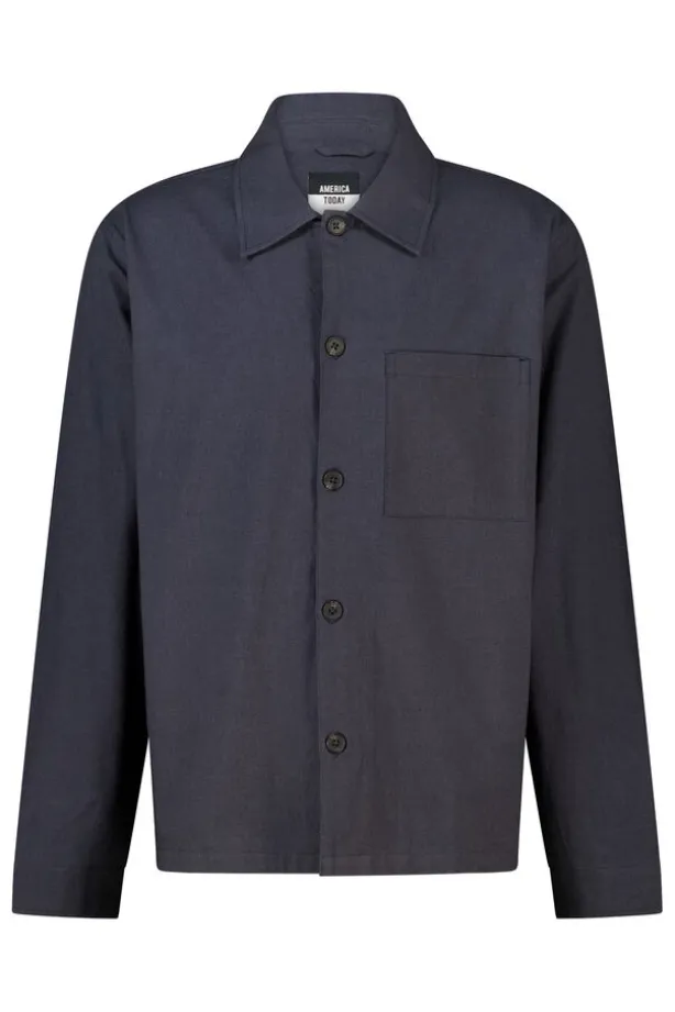 Overshirt Harm zwaar linnen overshirt met borstzak
