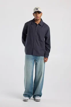 Overshirt Harm zwaar linnen overshirt met borstzak