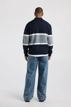 Polo Kaleb gebreide polo met colorblock design