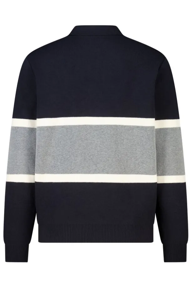 Polo Kaleb gebreide polo met colorblock design