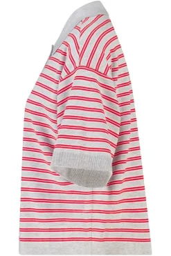 Polo Kirsten gestreepte loose fit polo met knoopsluiting