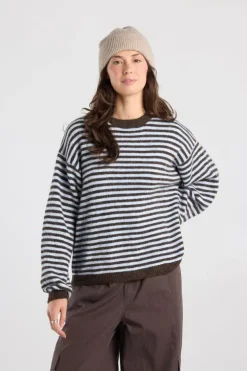 Pullover Keira gestreepte loose fit pullover