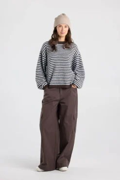 Pullover Keira gestreepte loose fit pullover