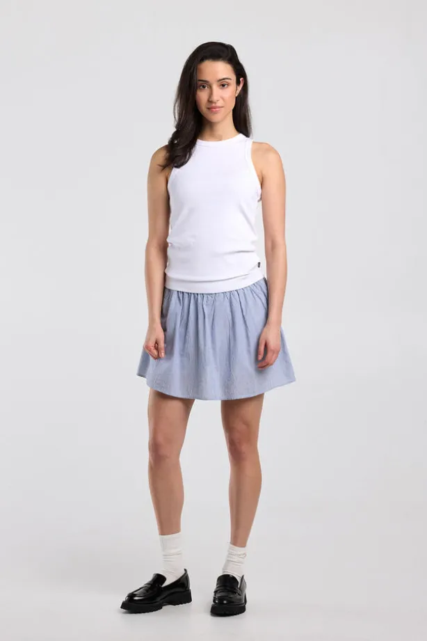 Rok Rachel rok met elastische tailleband en geborduurde strepen