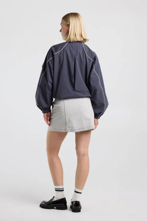 Rok Rue denim rok met low straight fit en zijzakken