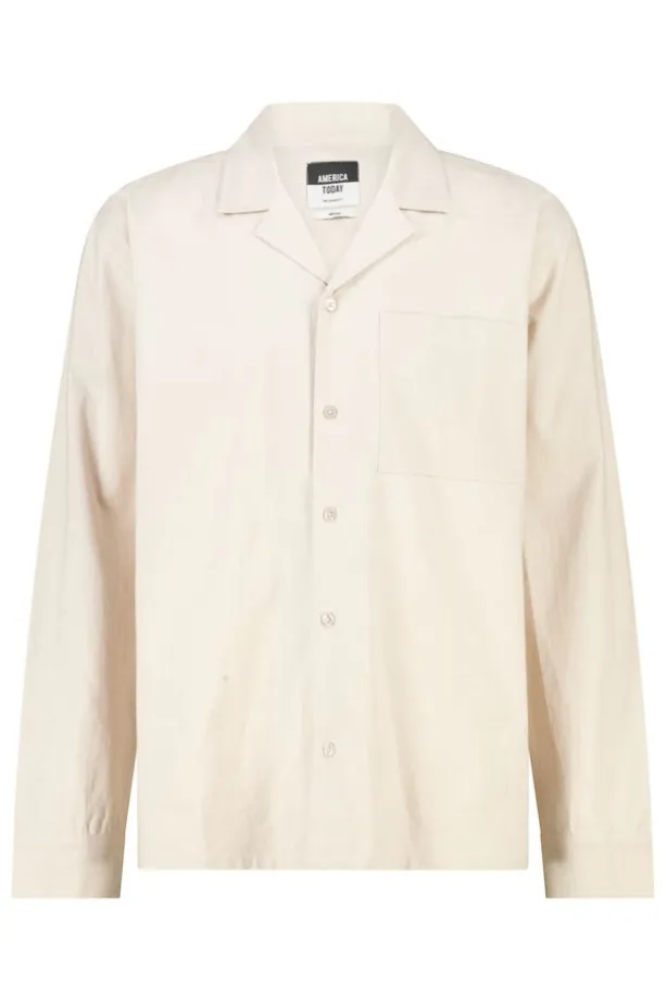 Shirt Henry linnen shirt met resortkraag en borstzak