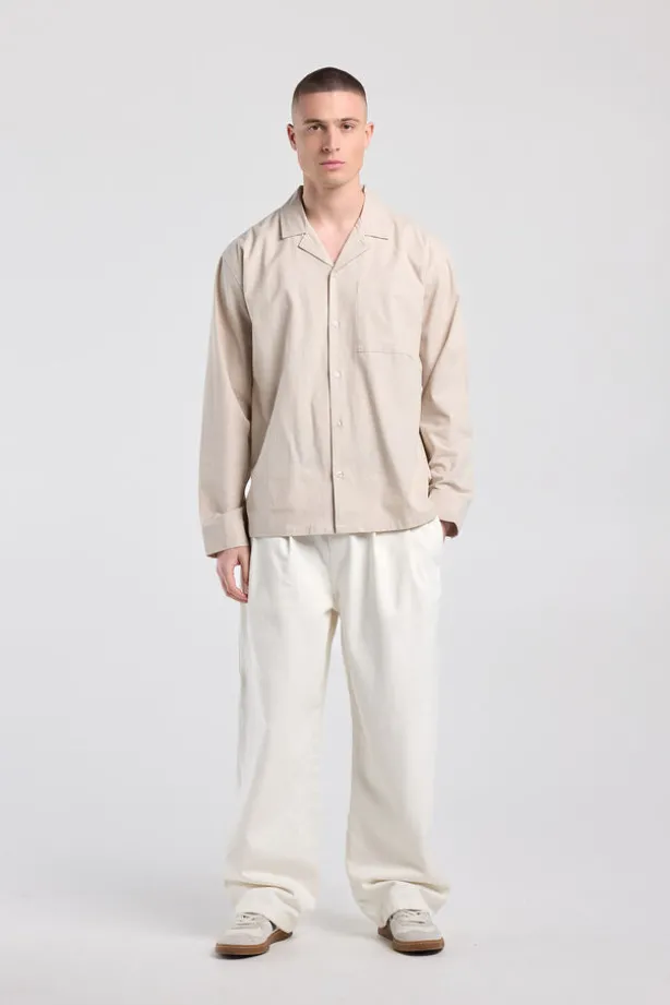 Shirt Henry linnen shirt met resortkraag en borstzak